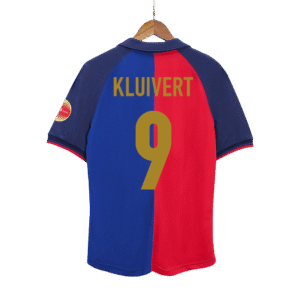 Retro Jersey KLUIVERT #9 Barcelona Retro Jersey Home Soccer Shirt 1999/00 100th Anniversary