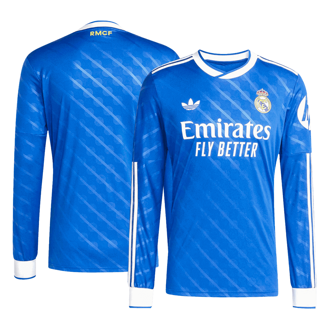 Real Madrid Third Away Long Sleeve Soccer Jersey 2025/26 Blue - Image 2