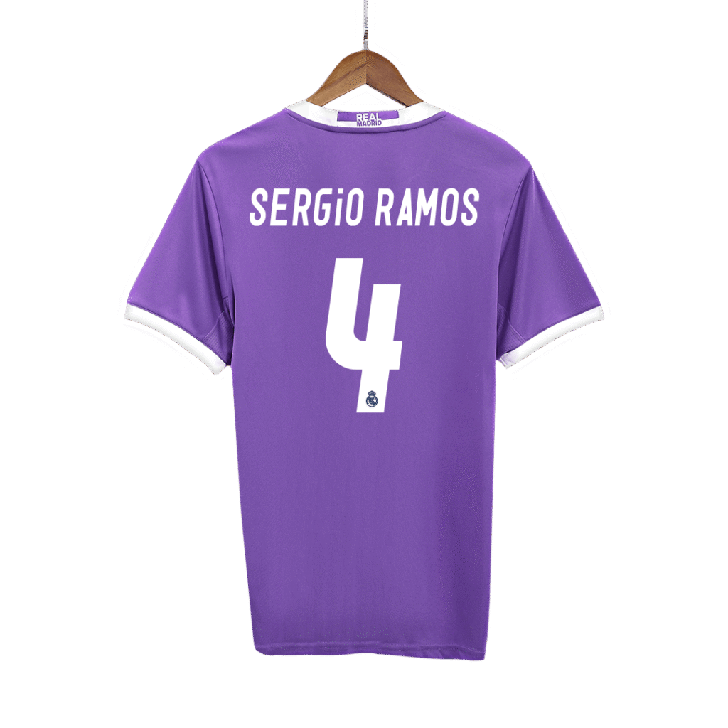 SERGIO RAMOS #4 Retro Real Madrid Jersey Away Soccer Shirt 2016/17
