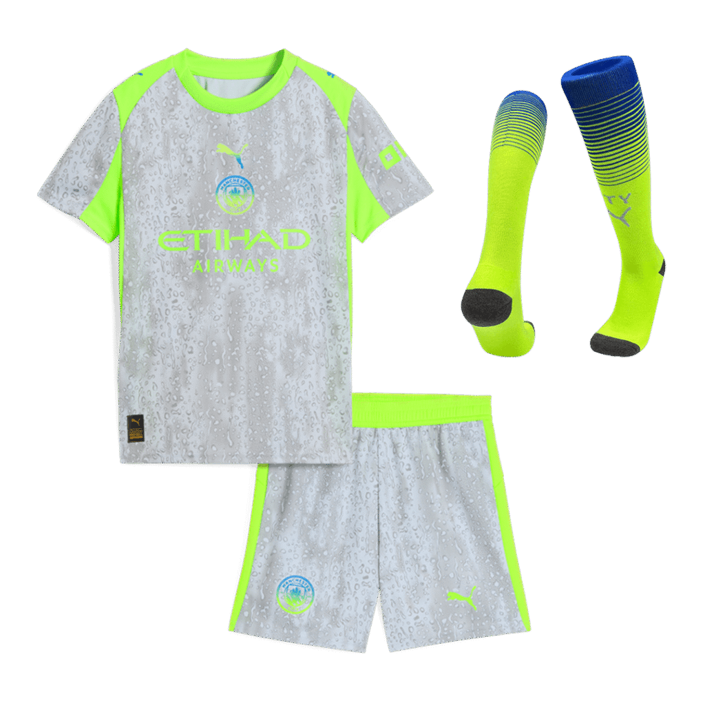 Manchester City Third Away Kids Soccer Jerseys Full Kit 2025/26