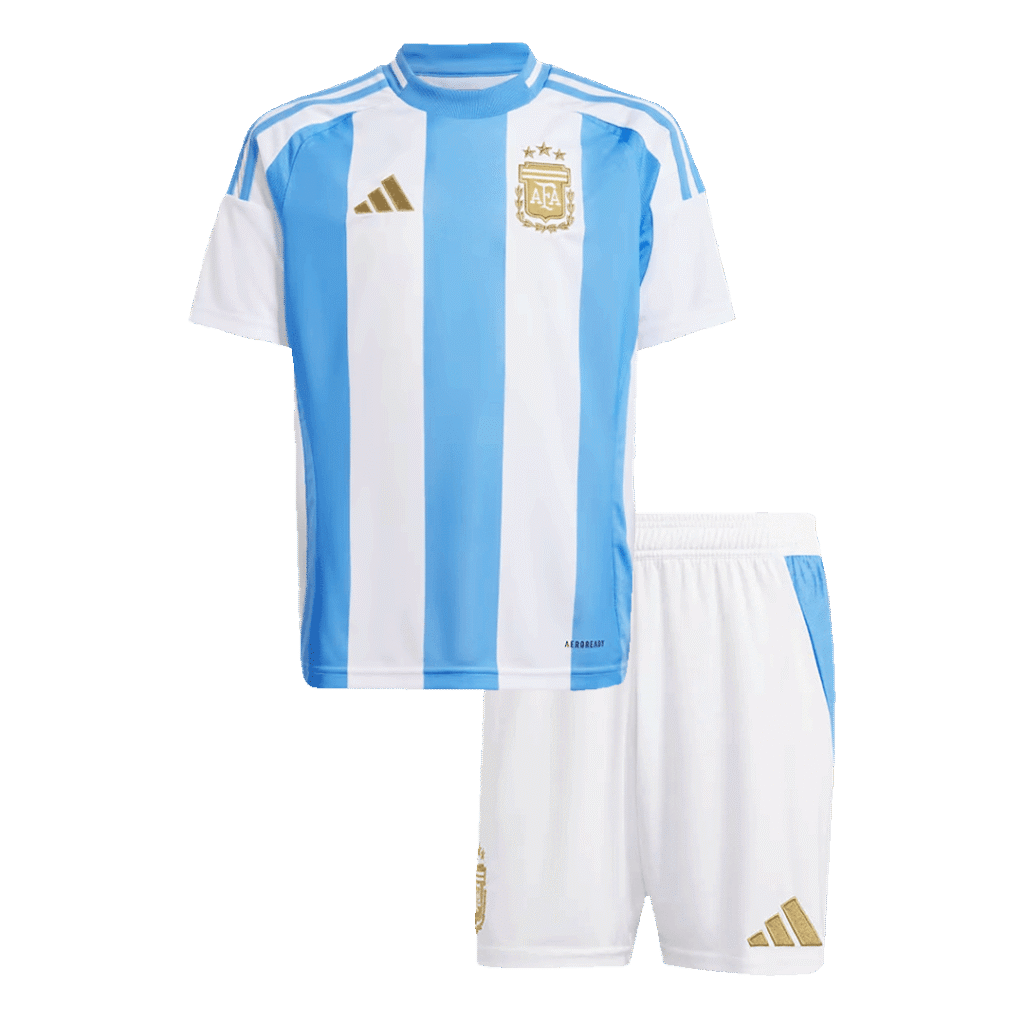 Kid's Argentina Home Soccer Jersey Kit(Jersey+Shorts) Copa America 2024