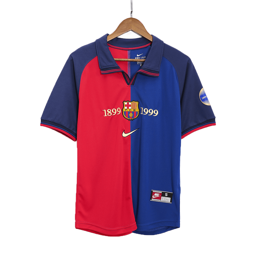 Retro Jersey KLUIVERT #9 Barcelona Retro Jersey Home Soccer Shirt 1999/00 100th Anniversary - Image 7