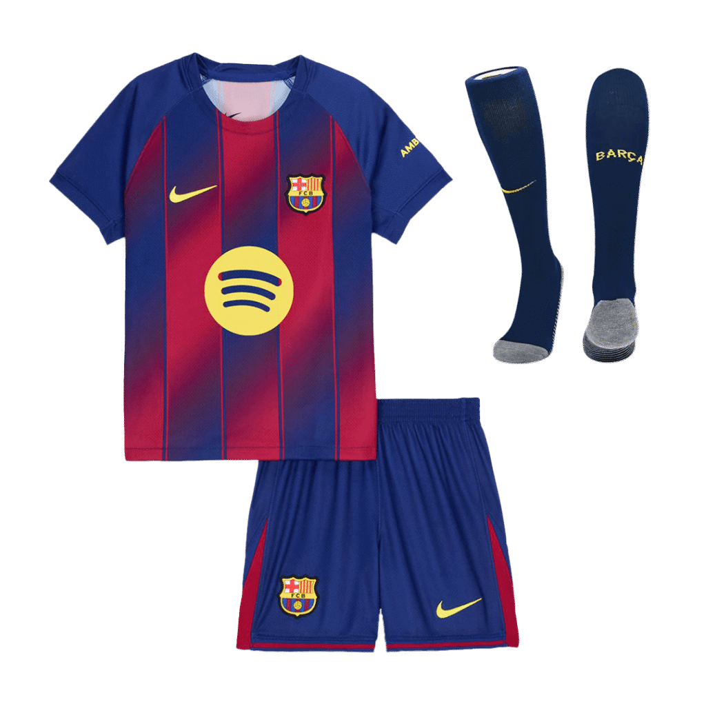 Barcelona Home Kids Soccer Jerseys Full Kit 2025/26