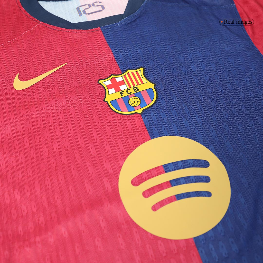 RAPHINHA #11 Authentic Barcelona Home Soccer Jersey 2024/25 Red&Blue - UCL (Spotify Logo Without Text) - Image 4