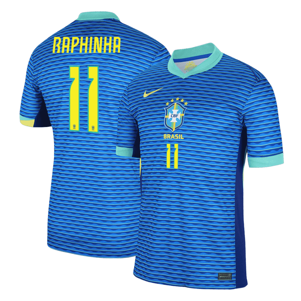 RAPHINHA #11 Brazil Soccer Jersey Away Custom Shirt 2024