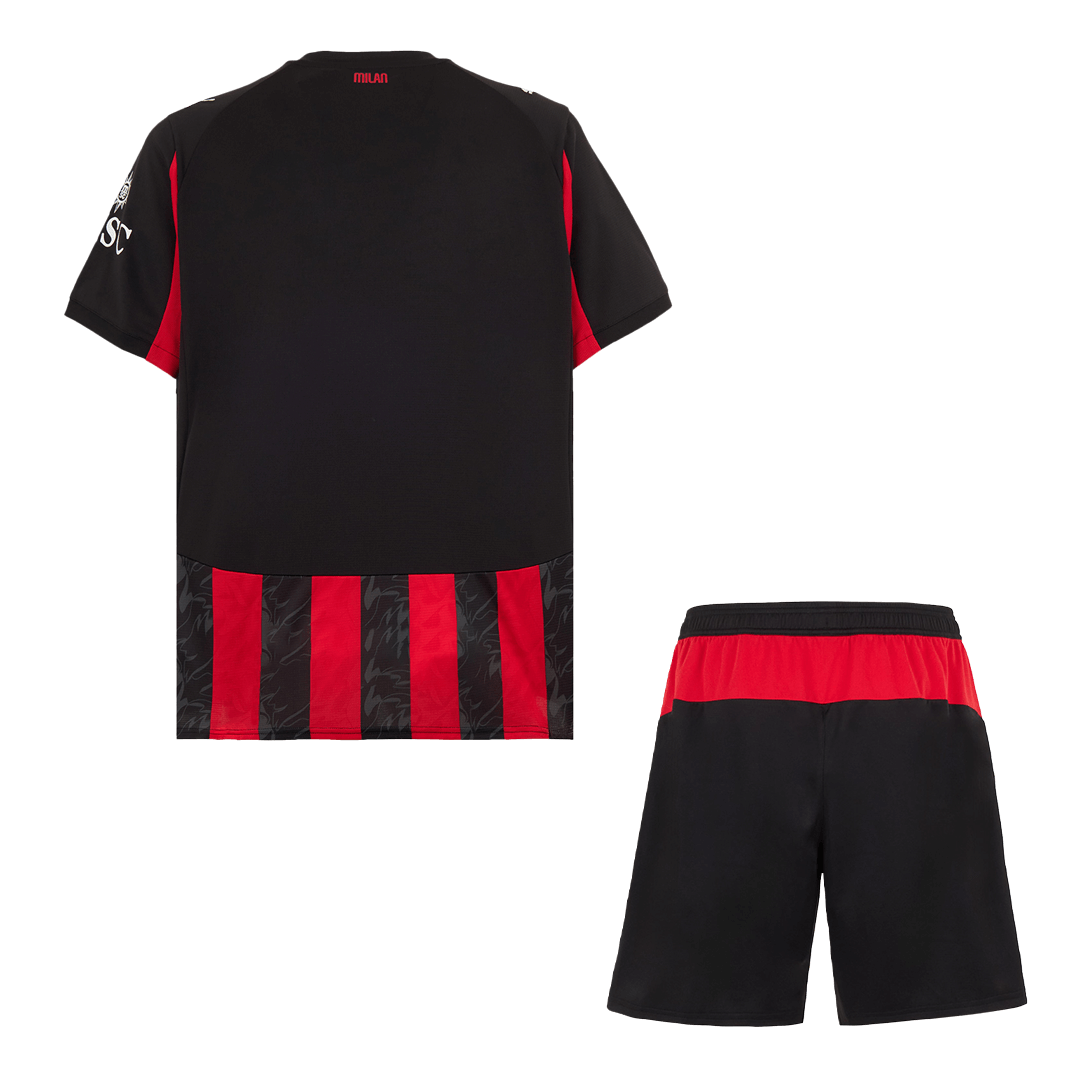 AC Milan Home Soccer Jersey Kit(Jersey+Shorts) 2025/26 Red&Black - Image 12