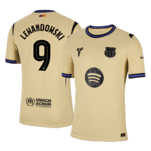 LEWANDOWSKI #9 Barcelona Away Authentic Soccer Jersey 2025/26 - UCL