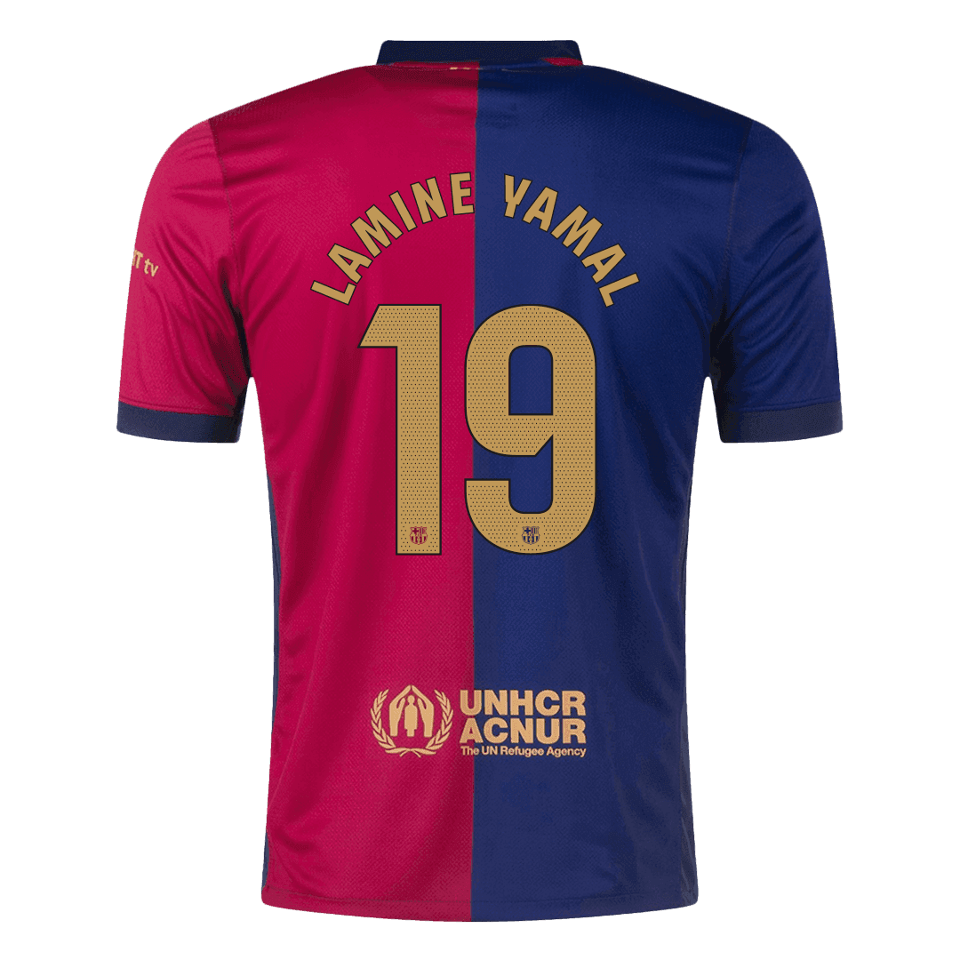 LAMINE YAMAL #19 Barcelona Home Soccer Jersey 2024/25 - Spotify Logo Without Text - Image 12