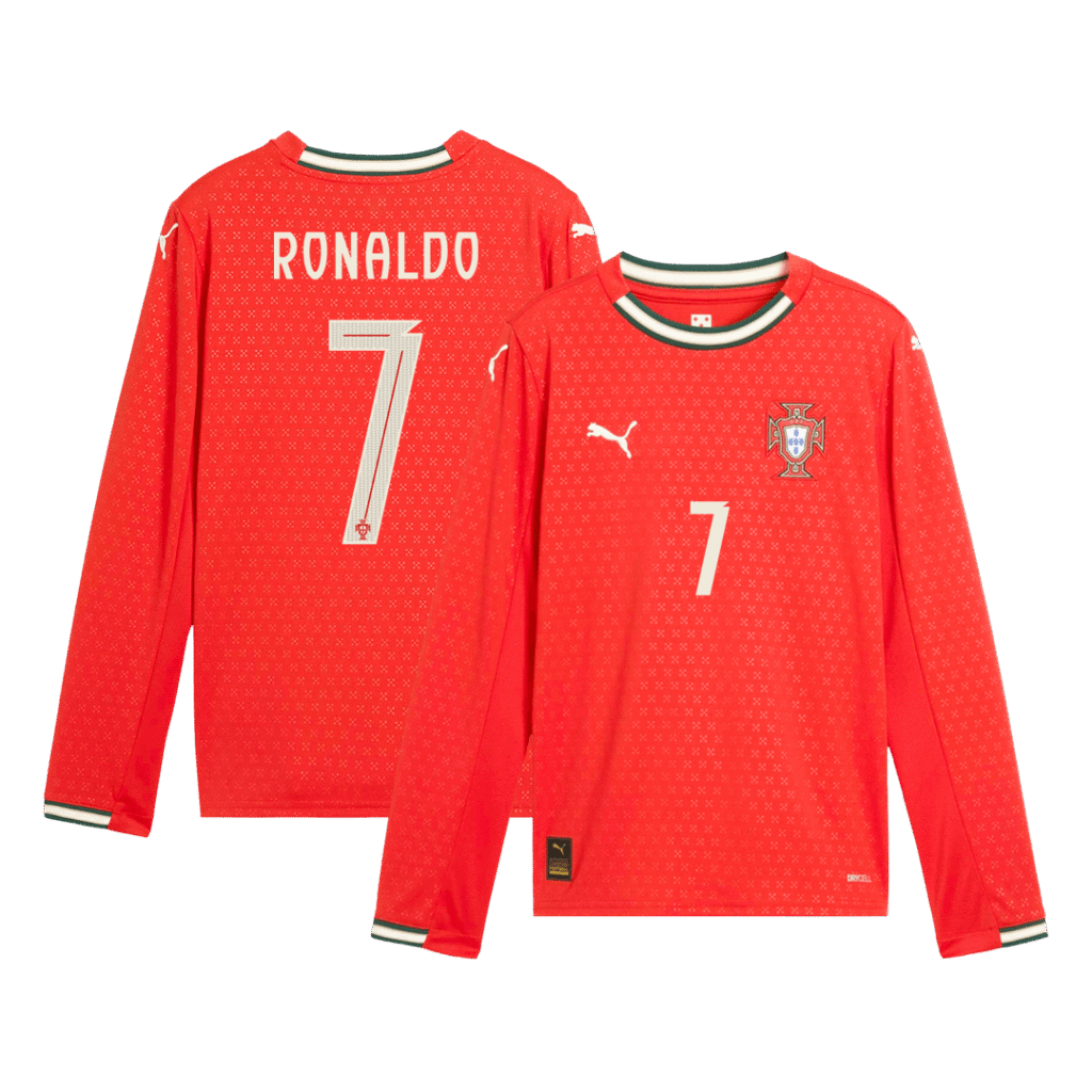 RONALDO #7 Portugal Home Long Sleeve Soccer Jersey 2025 Red
