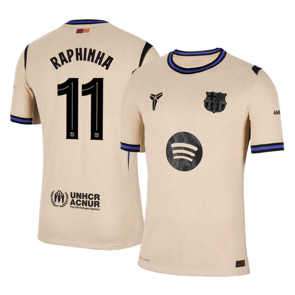 Authentic RAPHINHA #11 Soccer Jersey Barcelona x Kobe Bryant Away Shirt 2025/26 -UCL