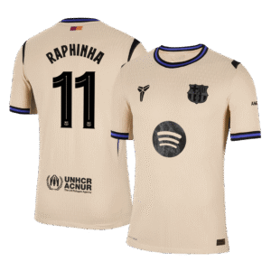 Authentic RAPHINHA #11 Soccer Jersey Barcelona x Kobe Bryant Away Shirt 2025/26 -UCL