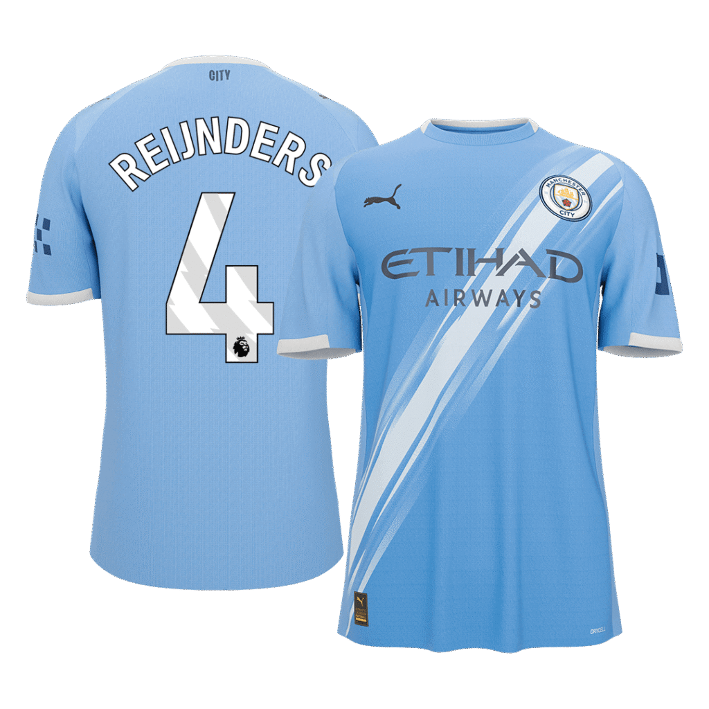 REIJNDERS #4 Manchester City Home Soccer Jersey 2025/26