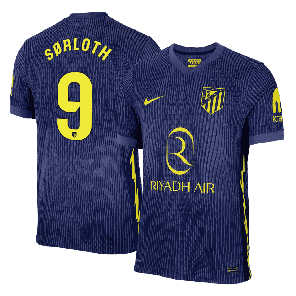 SØRLOTH #9 Atletico Madrid Away Player Version Jersey 2025/26