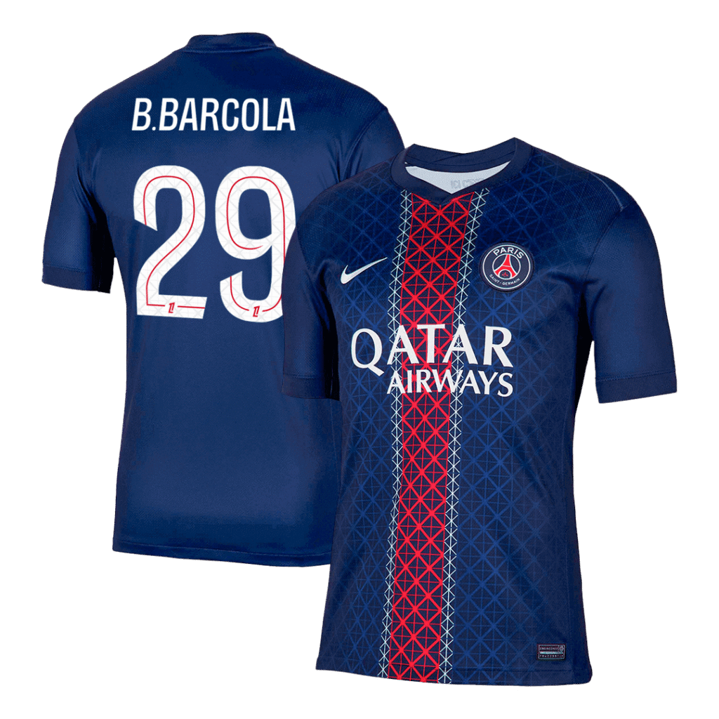 B.BARCOLA #29 PSG Home Soccer Jersey 2025/26