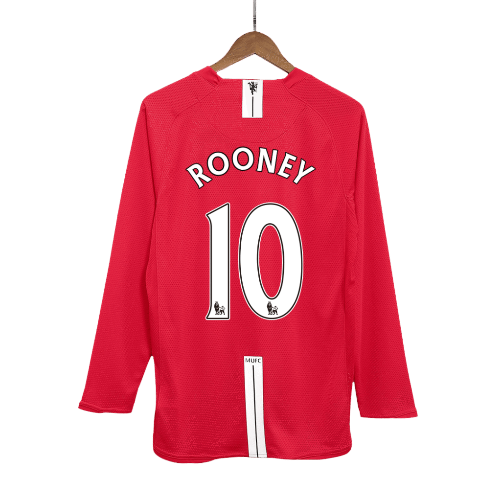 Retro Jersey ROONEY #10 Manchester United Retro Jersey Home Soccer Shirt 2007/08