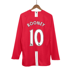 Retro Jersey ROONEY #10 Manchester United Retro Jersey Home Soccer Shirt 2007/08