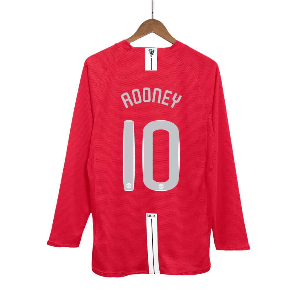 ROONEY #10 Manchester United Retro Jersey Home Soccer Shirt 2007/08 - UCL Final