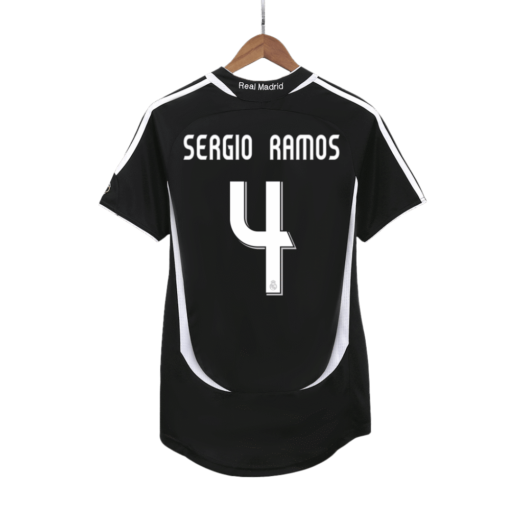 SERGIO RAMOS #4 Retro Jersey Real Madrid Away Soccer Shirt 2006/07