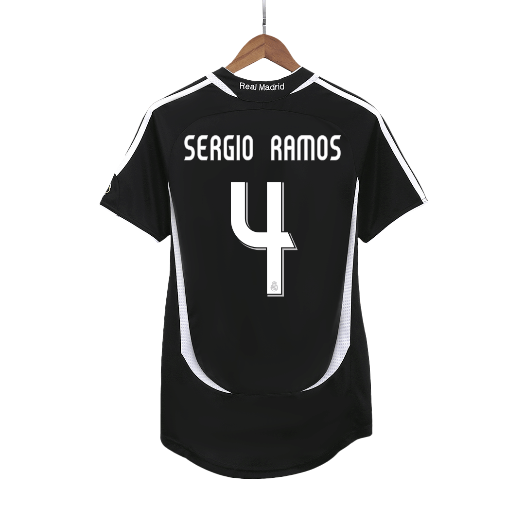 SERGIO RAMOS #4 Retro Jersey Real Madrid Away Soccer Shirt 2006/07