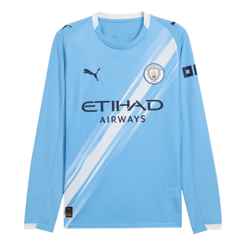 Manchester City Home Long Sleeve Soccer Jersey 2025/26 Blue