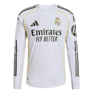 Player Version Real Madrid Home Long Sleeve Soccer Jersey 2025/26