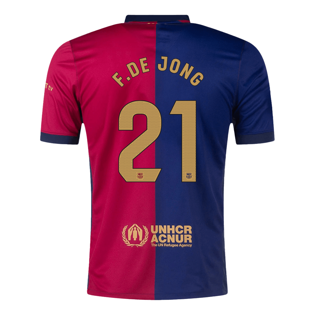 F.DE JONG #21 Barcelona Home Soccer Jersey 2024/25 - Image 2
