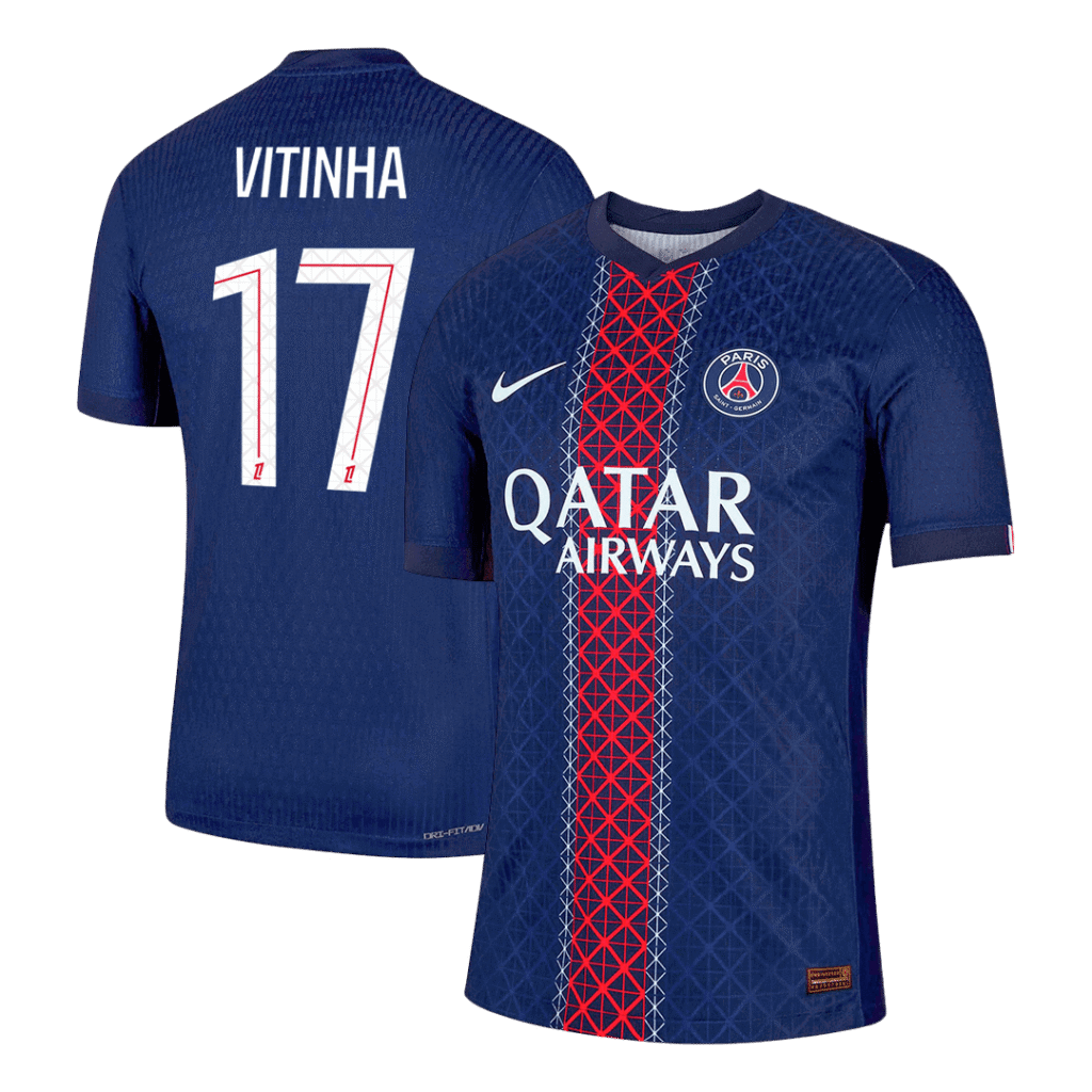 VITINHA #17 PSG Home Authentic Soccer Jersey 2025/26