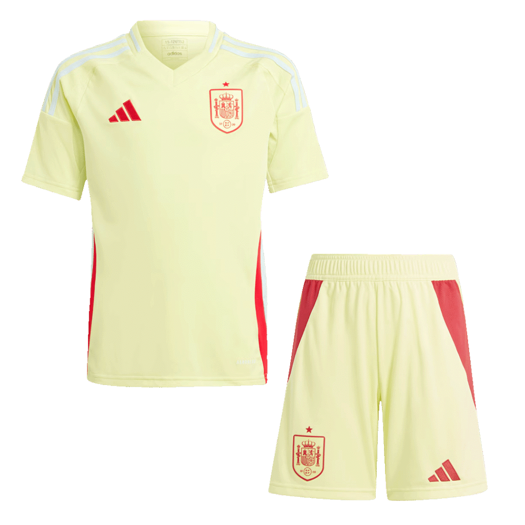 Kid's Spain Away Soccer Jersey Kit(Jersey+Shorts) Euro 2024