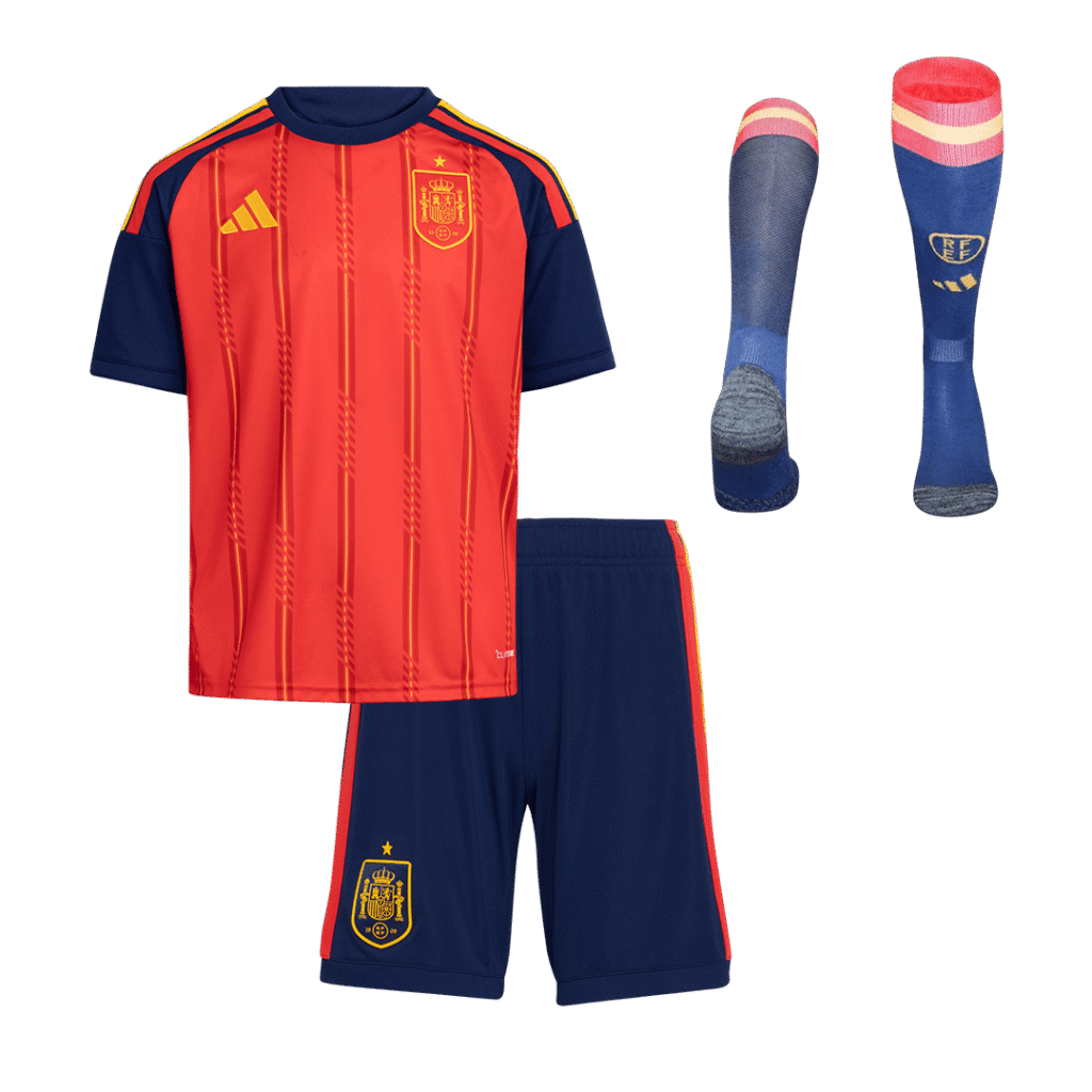 Spain Home World Cup Kids Soccer Jerseys Full Kit 2026