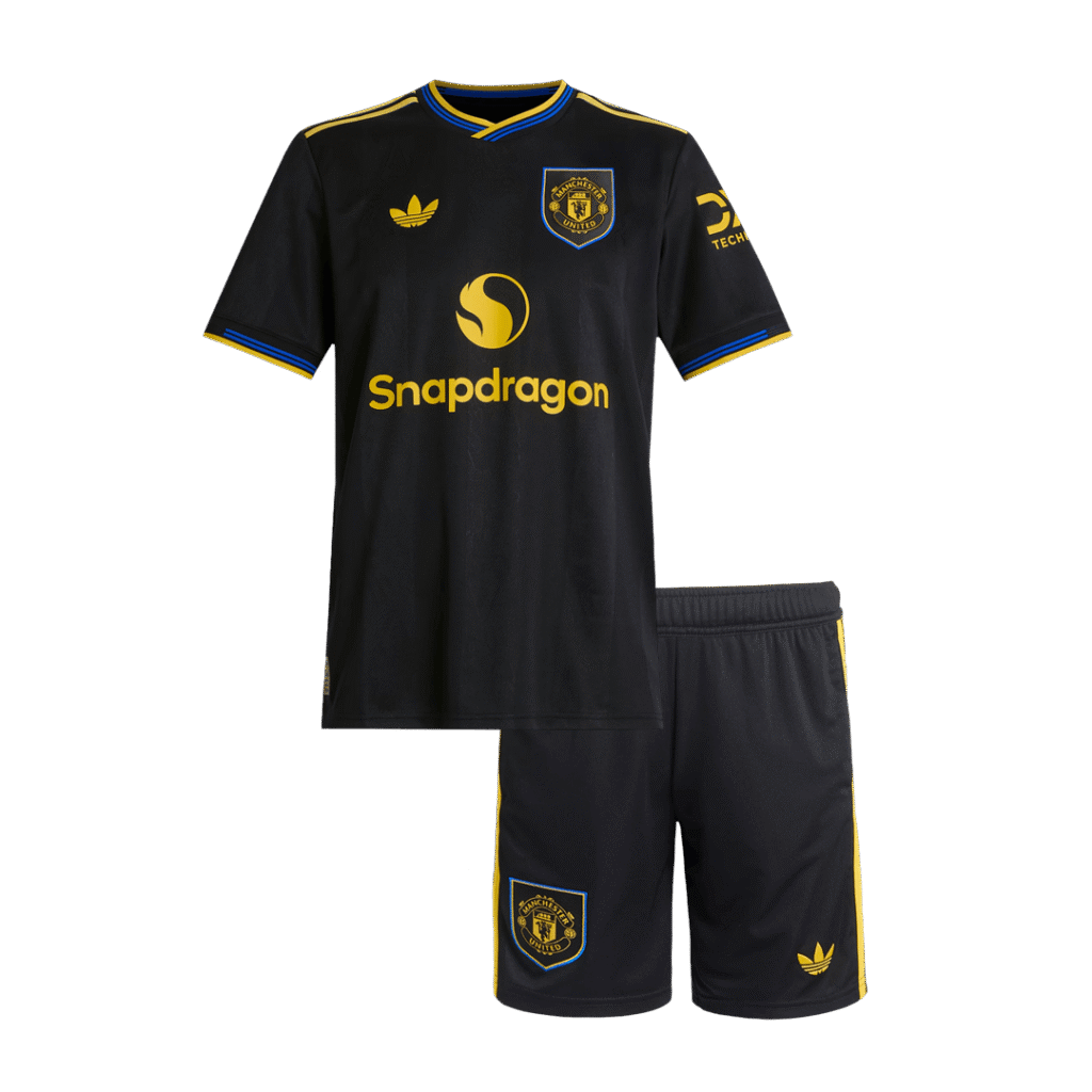 Manchester United Third Away Kids Soccer Jerseys Kit 2025/26