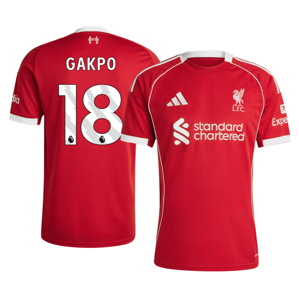 GAKPO #18 Liverpool Home Soccer Jersey 2025/26