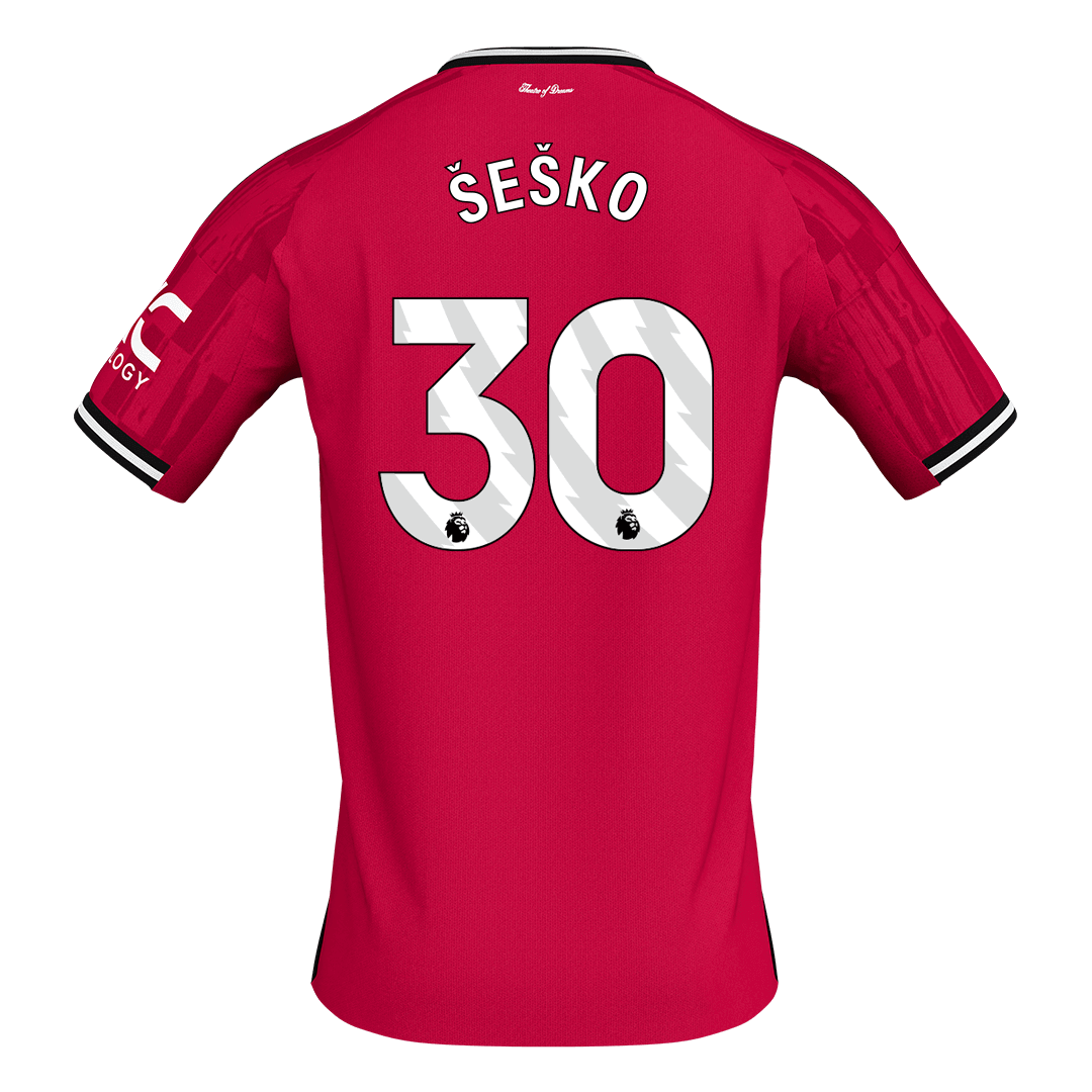 ŠEŠKO #30 Manchester United Home Soccer Jersey 2025/26 - Image 9