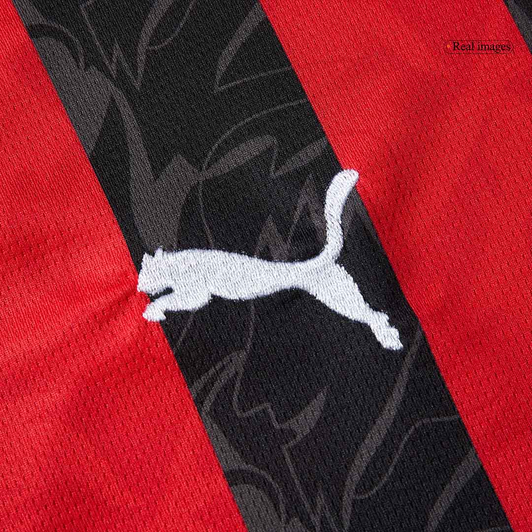 AC Milan Home Soccer Jersey Kit(Jersey+Shorts) 2025/26 Red&Black - Image 8