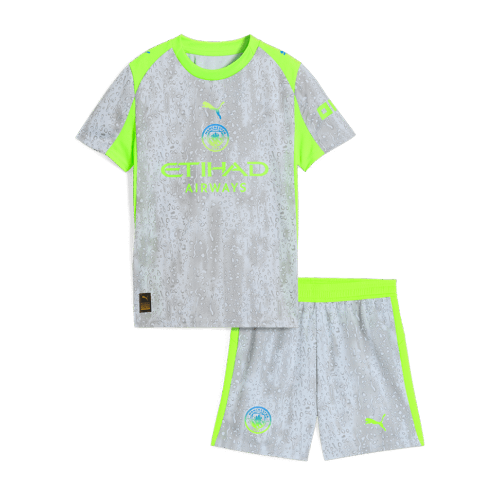 Manchester City Third Away Kids Soccer Jerseys Kit 2025/26