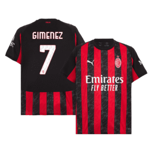 GIMENEZ #7 AC Milan Home Soccer Jersey 2025/26 Red&Black