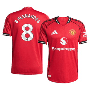 B.FERNANDES #8 Manchester United Home Authentic Soccer Jersey 2025/26