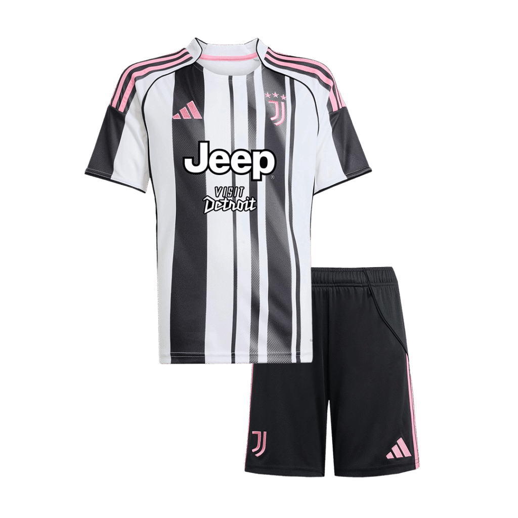Juventus Home Kids Soccer Jerseys Kit 2025/26