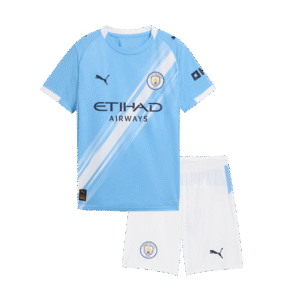 Kid's Manchester City Home Soccer Jersey Kit(Jersey+Shorts) 2025/26 Blue