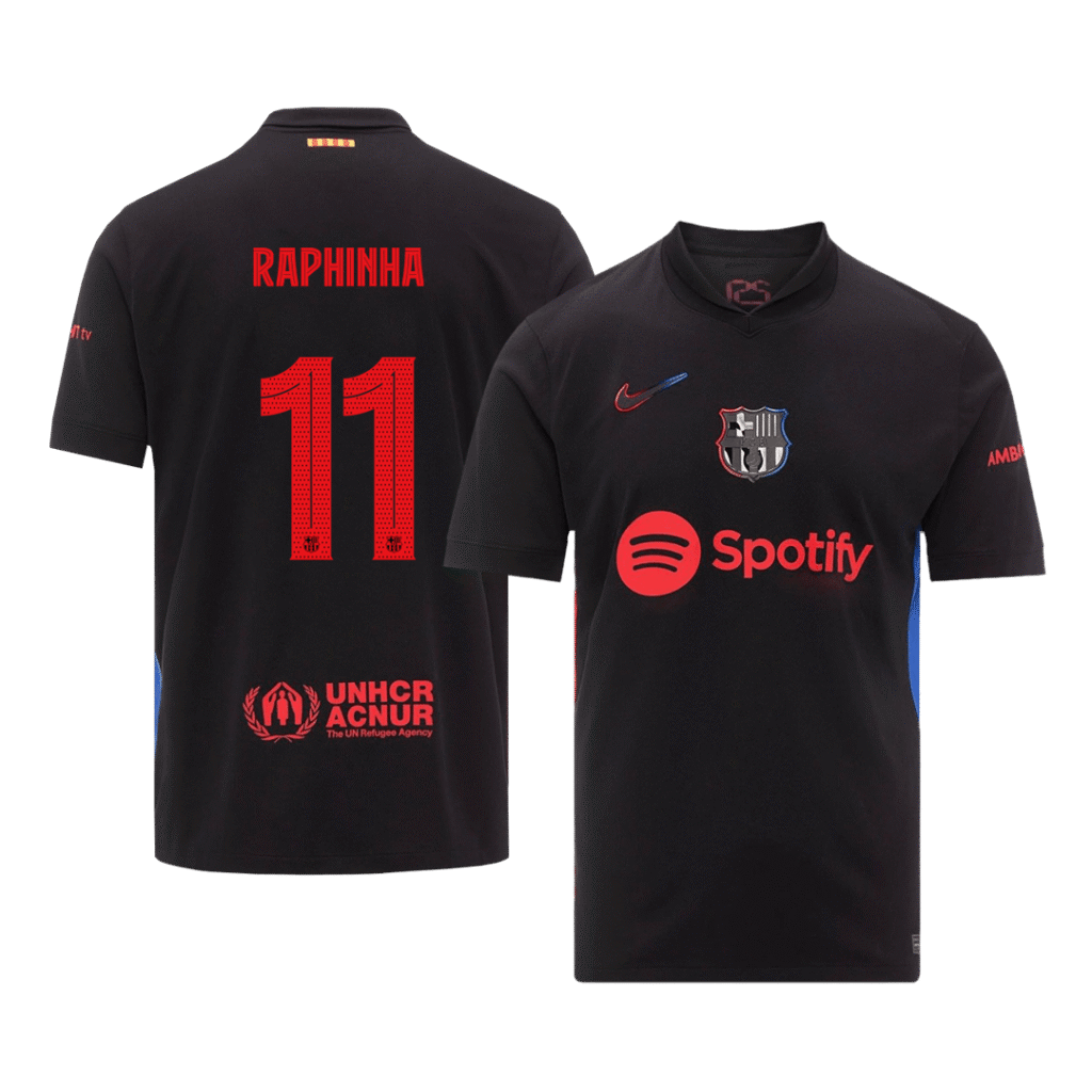 RAPHINHA #11 Barcelona Soccer Jersey Away Shirt 2024/25 - UCL