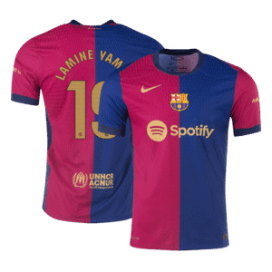 Authentic LAMINE YAMAL #19 Barcelona Home Football Shirt 2024/25- - old sponsor