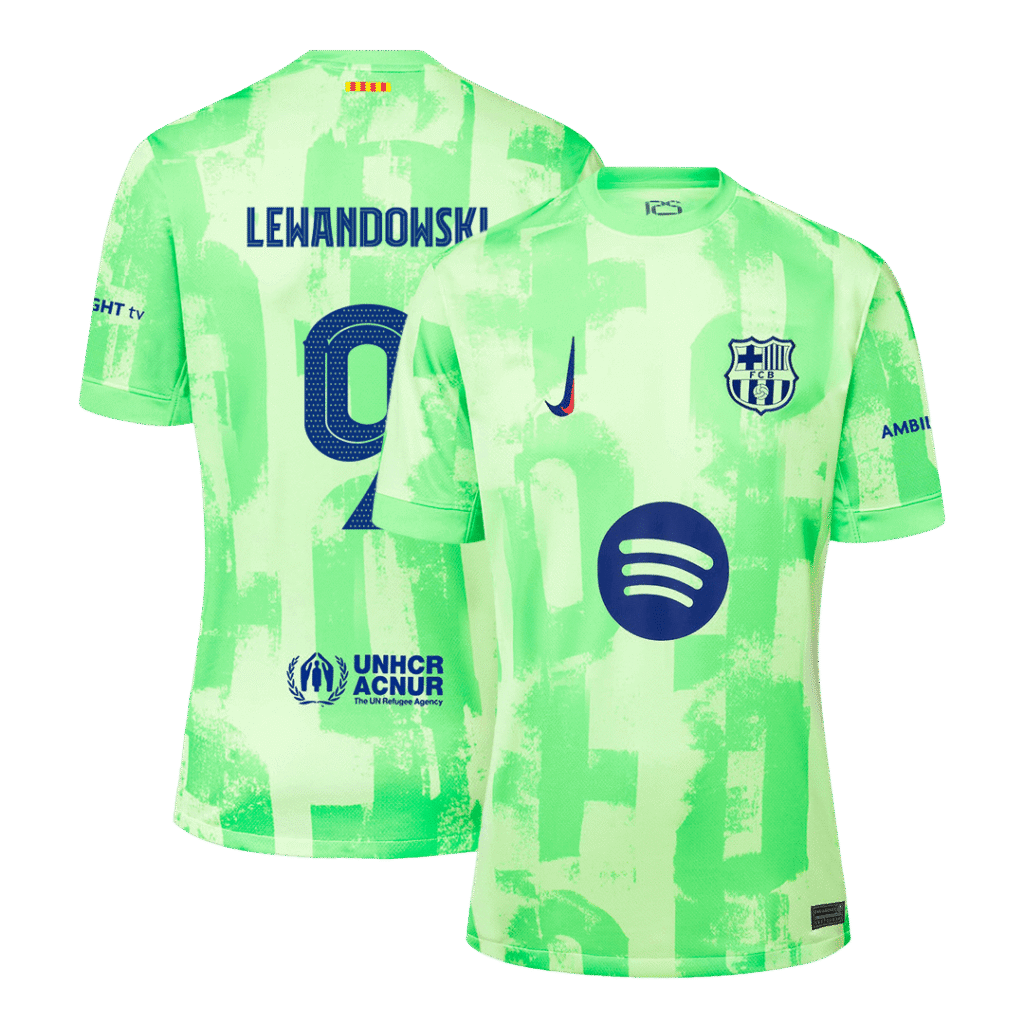 Barcelona Jersey Custom LEWANDOWSKI #9 Soccer Jersey Third Away 2024/25 - UCL Spotify Logo Without Text