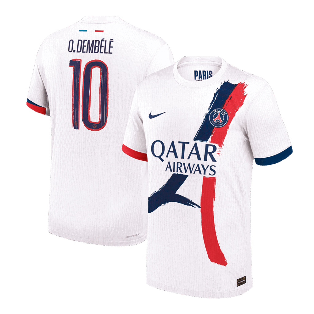PSG Authentic O.DEMBÉLÉ #10 Soccer Jersey PSG Away Shirt 2024/25 - UCL