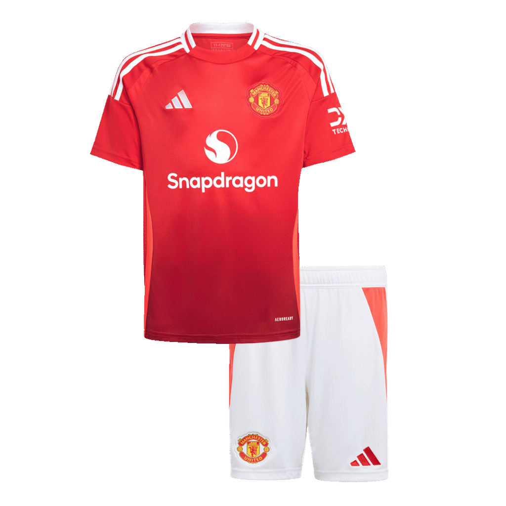 Gift-Kid's Manchester United Home Soccer Jersey (Shirt+Shorts) 2024/25