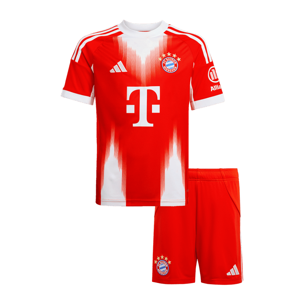 Bayern Munich Home Kids Soccer Jerseys Kit 2025/26 Red
