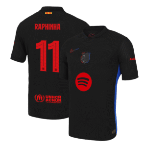 Authentic RAPHINHA #11 Barcelona Soccer Jersey Away Shirt 2024/25 - UCL (Spotify Logo Without Text)