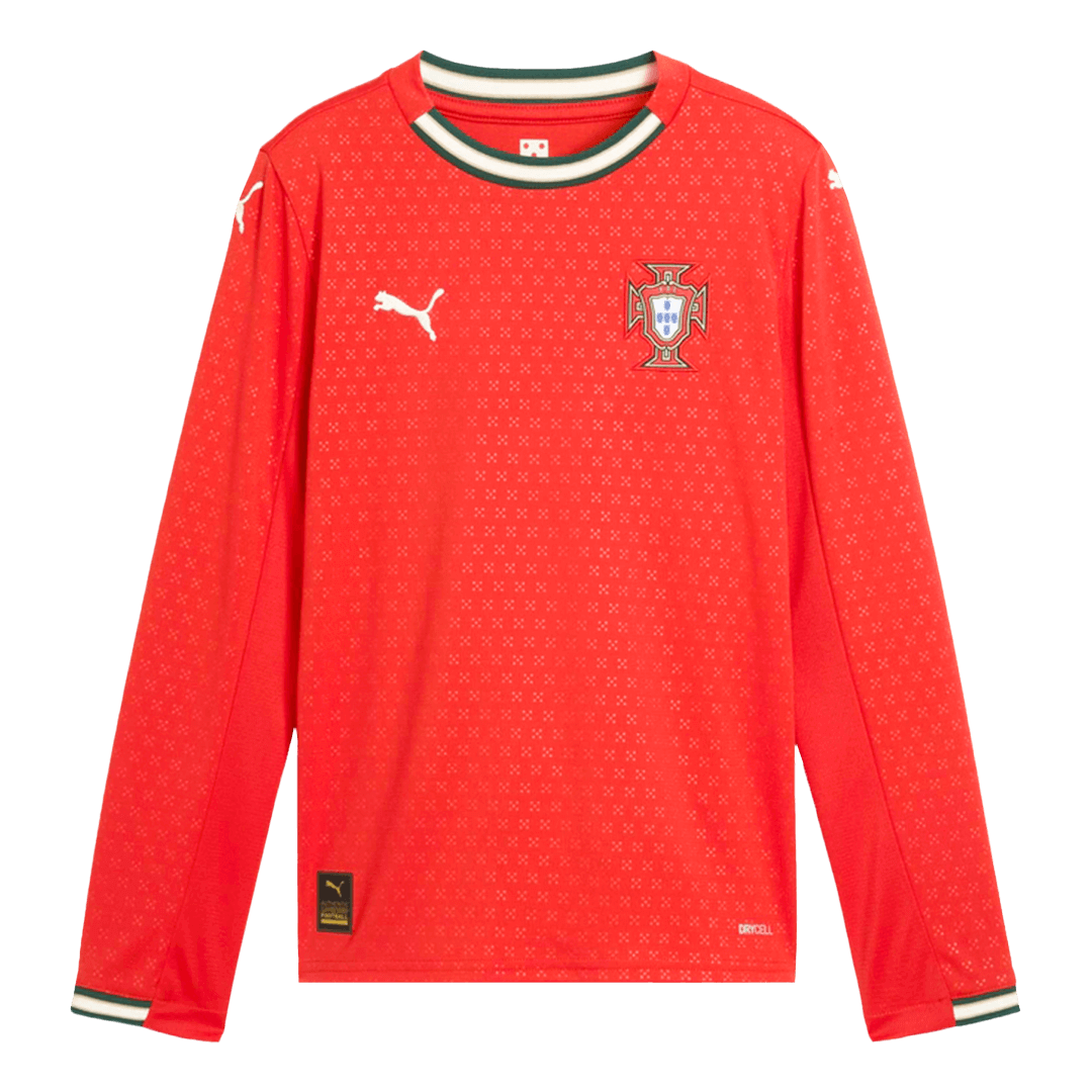Portugal Home Long Sleeve Soccer Jersey 2025 Red