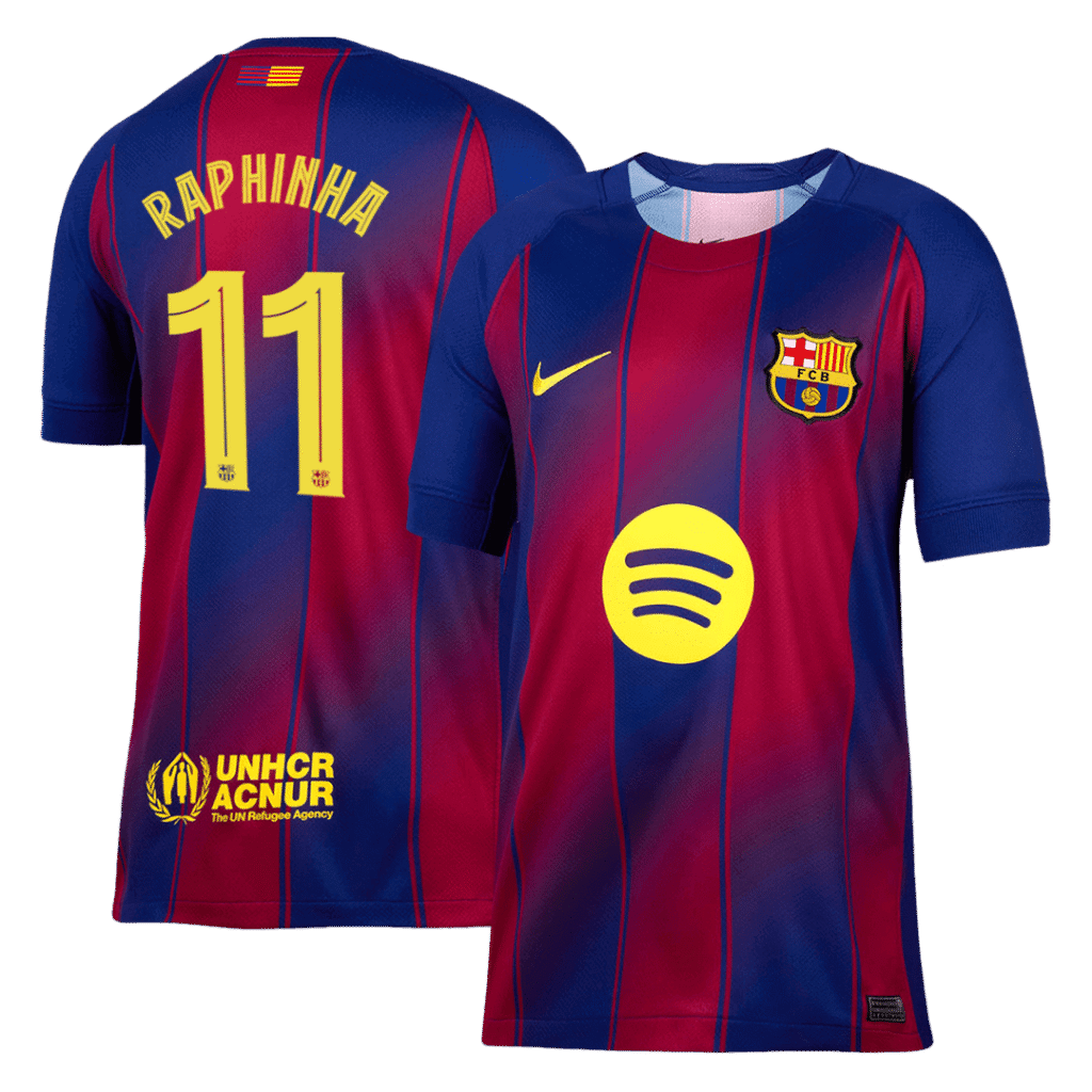 RAPHINHA #11 Barcelona Soccer Jersey Home Custom Shirt 2025/26 - UCL