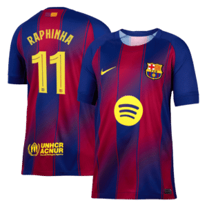 RAPHINHA #11 Barcelona Soccer Jersey Home Custom Shirt 2025/26 - UCL