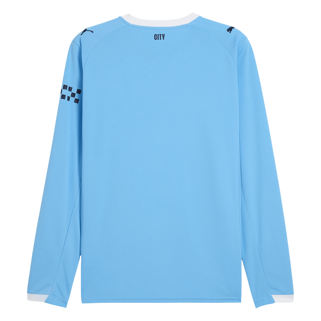 Manchester City Home Long Sleeve Soccer Jersey 2025/26 Blue - Image 3