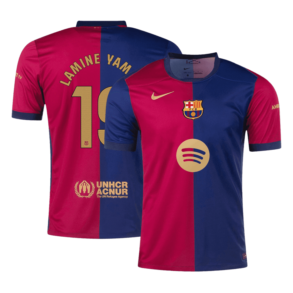 Barcelona Jersey Custom LAMINE YAMAL #19 Soccer Jersey Home 2024/25 Spotify Logo Without Text